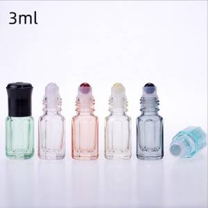 3ml octagon crystal ball glass roll on perfume bottle wholesale