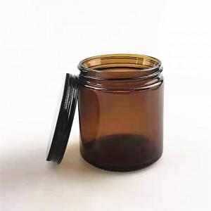 wholesale 100 ml amber glass candle jar with sliver lid