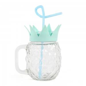 Reasonable price for Amber Glass Candle Jar - Pineapple shaped glass mason jar with metal lid – Shining