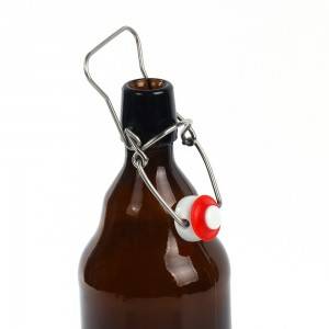 Amber beer swing top growler glass bottles