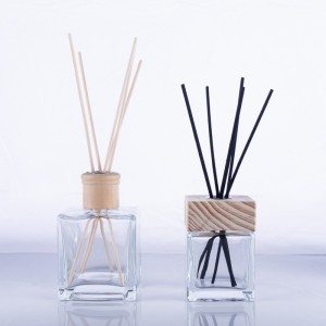 200ml square reed diffuser glass bottle with wooden cap