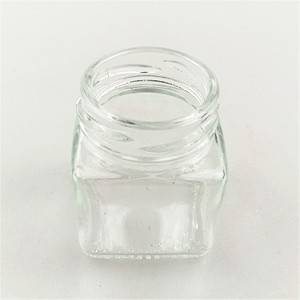 50ml empty glass food jar square shape with metal lid