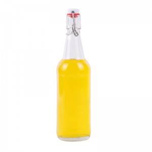 330ml 500ml 1000ml transparent glass water bottle with swing top