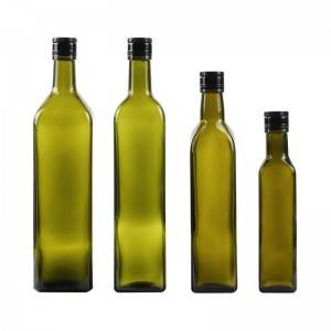 500ml dark green marasca glass olive oil bottle