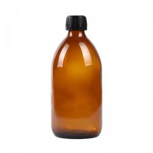 500ml empty amber oral liquid glass bottle