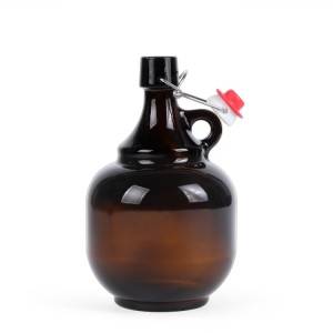 Swing top 2l amber beer growler glass bottle