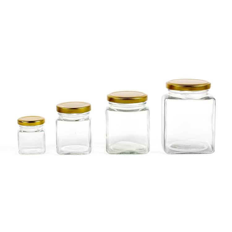 square glass food jar 