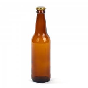 Factory making Candle Glass Jar - 330ml amber brown beer bottle wholesale – Shining