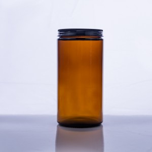 1L amber glass jar with metal lid