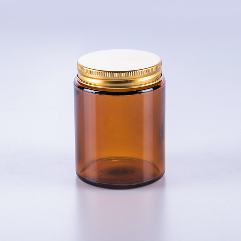 Amber glass candle jar with lid Featured Image