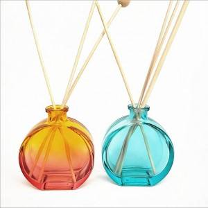100ml transparent flat round crown top aroma oil diffuser bottle glass