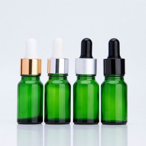 Green Glass Essential Oil Bottle with Dropper Cap