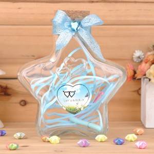 star shaped decorative glass bottle