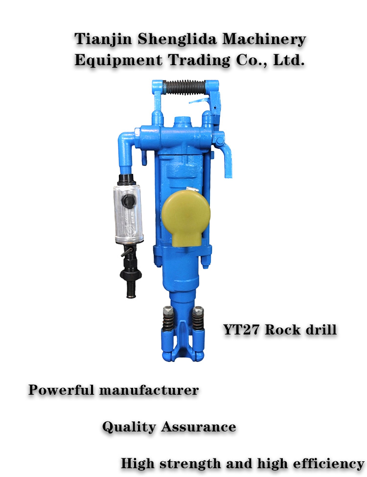 High quality YT27 air leg rock drill, mine drilling rig , for quarrying, tunnel and mine drilling operations