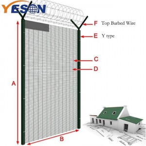 Low price for 358 Security Fence For Prison - 358 fence top barbed wire – Yeson