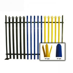 China New Design China High Security Bent Top Steel Palisade Fencing