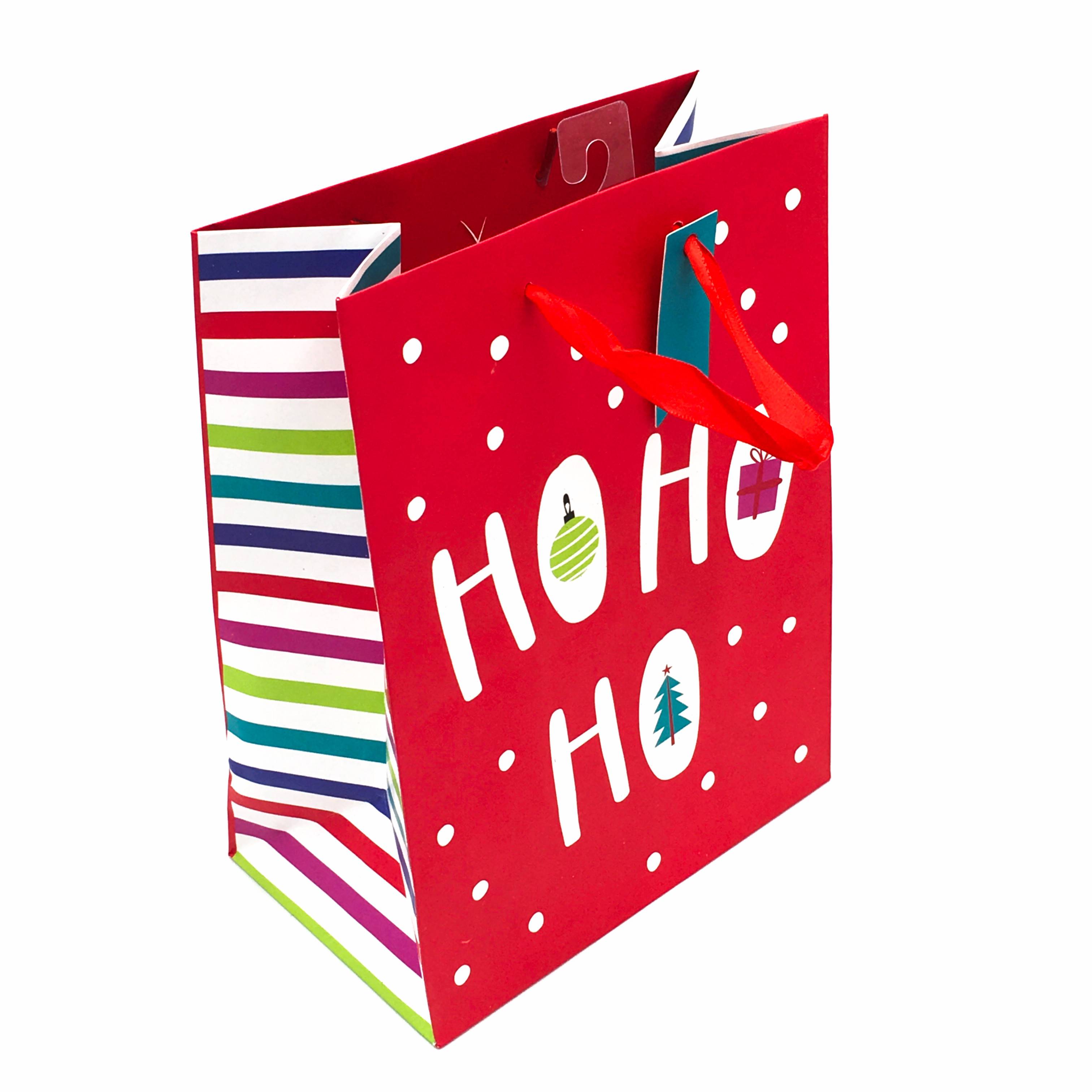 In Stock Custom Folding Christmas Paper Gift Bag for festival favor packaging