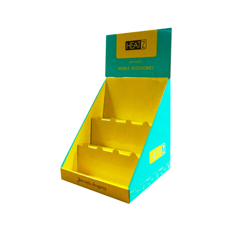 3 Tier Cardboard Counter Greeting Card Display Unit, Corrugated Pos Store Business Card Display Stand