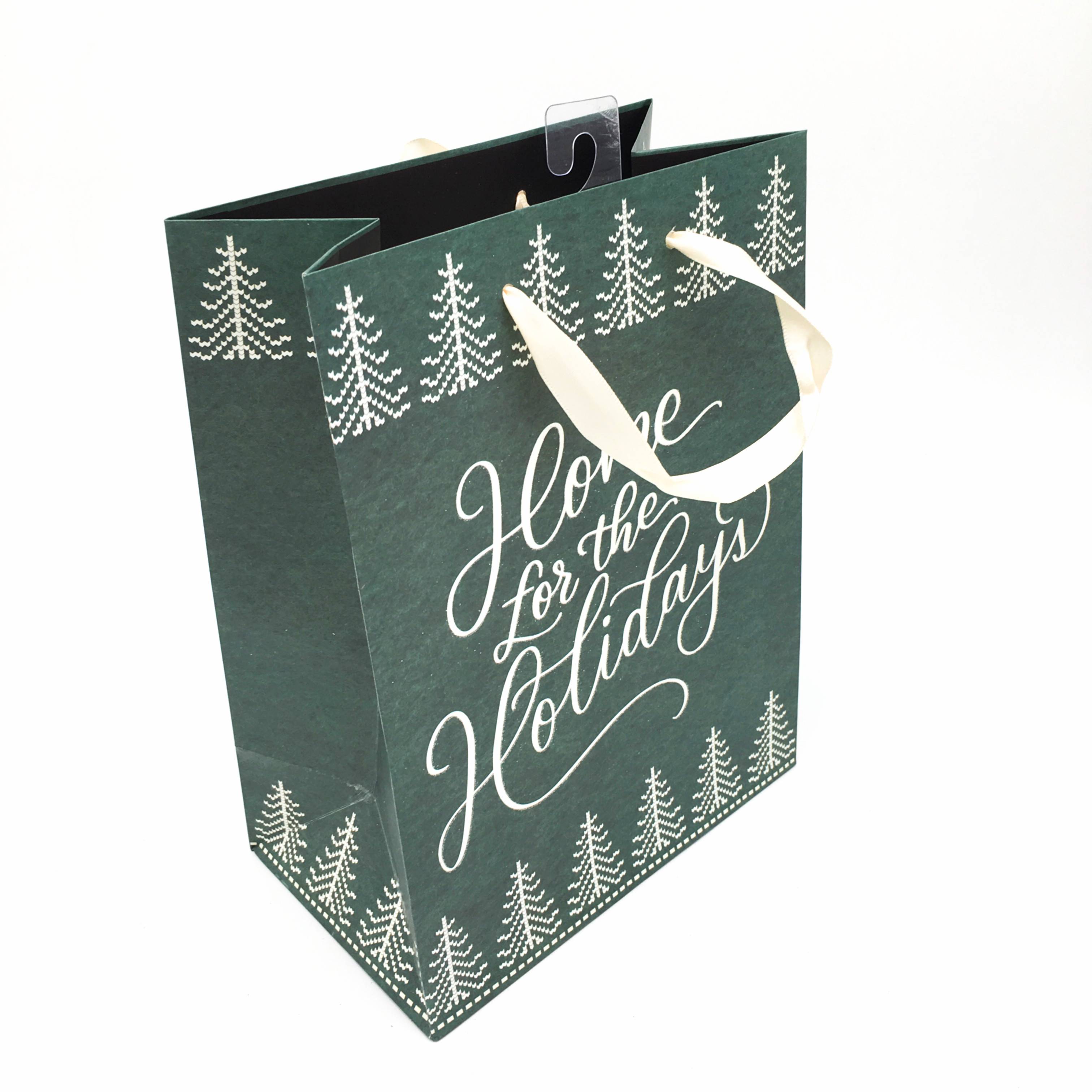 Customized Different Sized Cheap Gift Art Paper Bag with glitter on Logo