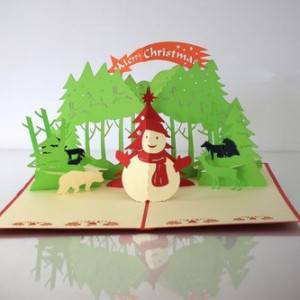 Wholesale Christmas Custom Pop Up Greeting Cards