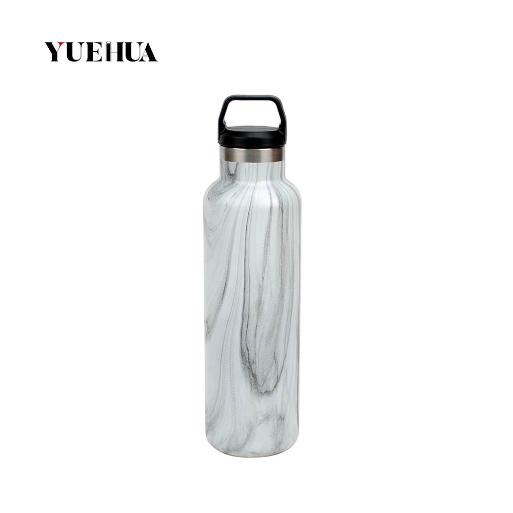 20oz Marble printing insulated water bottle with screw handle lid Featured Image