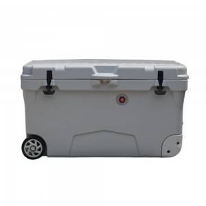 110QT roto mold cooler box with wheels