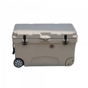 75QT roto mold cooler box with wheels