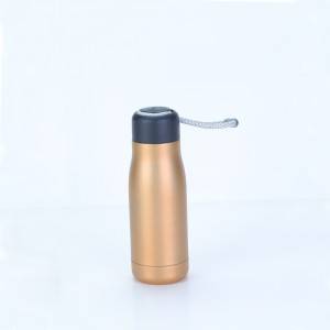 12oz stainless steel vacuum sports bottle with PP lid and rope