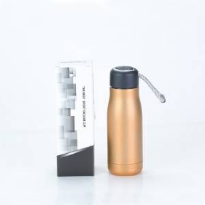 12oz stainless steel vacuum sports bottle with PP lid and rope