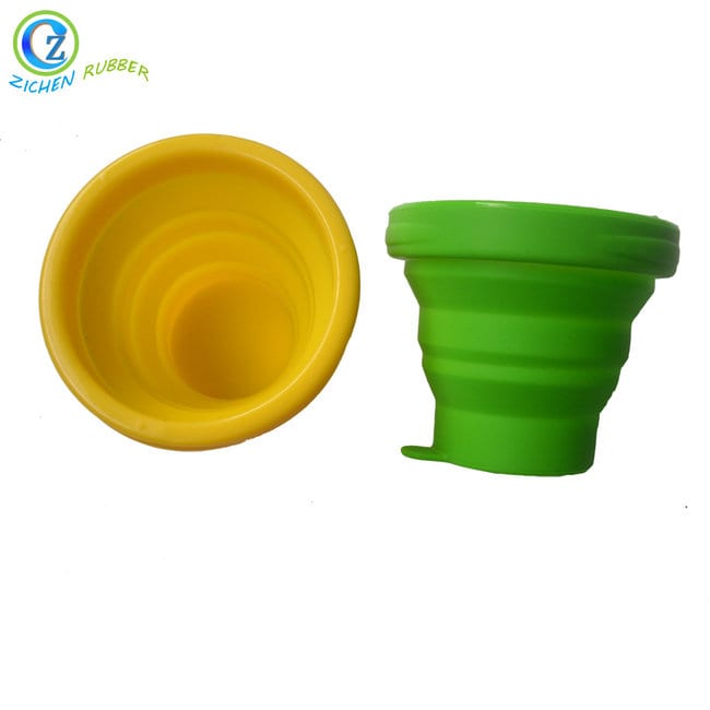 2019 wholesale price Silicone Wine Cup - Colored Silicone Folding Drinking Cup Portable Travel Camping Folding Silicone Cup – Zichen detail pictures