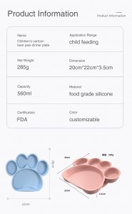 Silicone baby feeding kids dining plate bowl spoon fork bib cup for baby