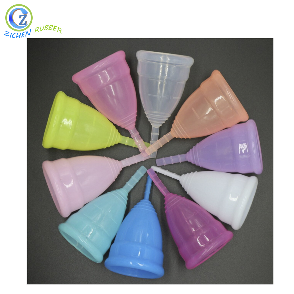 China Cheap price Foldable Menstrual Cup - Custom FDA LFGB Silicone Menstrual Cups Girls Period Blood Collection Feminine Sanitary Soft Reusable  – Zichen detail pictures